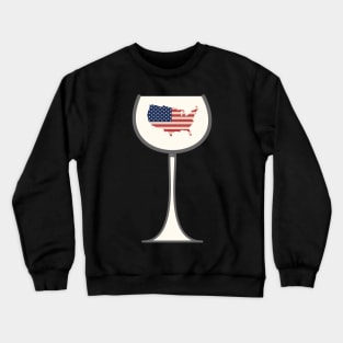 USA in wine glass, Map of USA in a wine glass Crewneck Sweatshirt